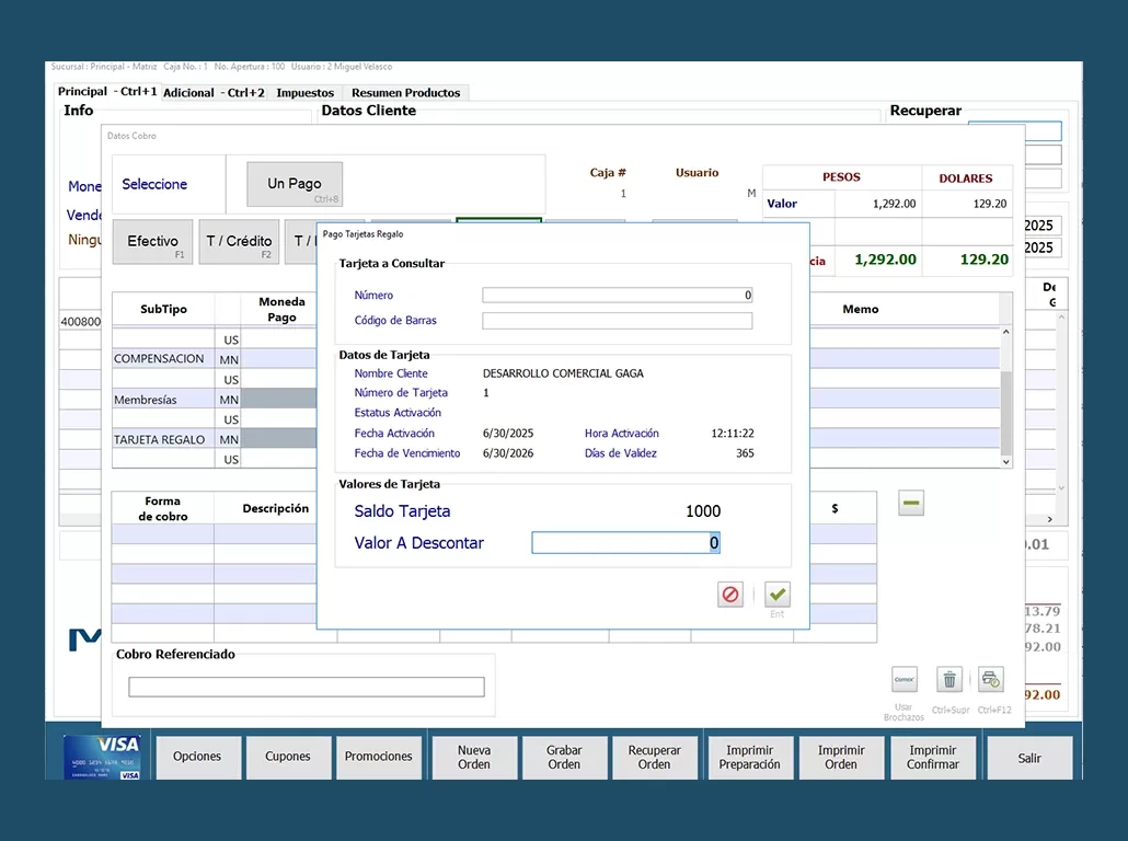 Pago Tarjetas Regalo