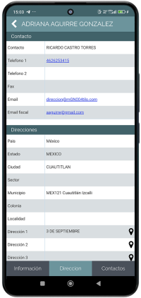 Direcciones de Clientes
